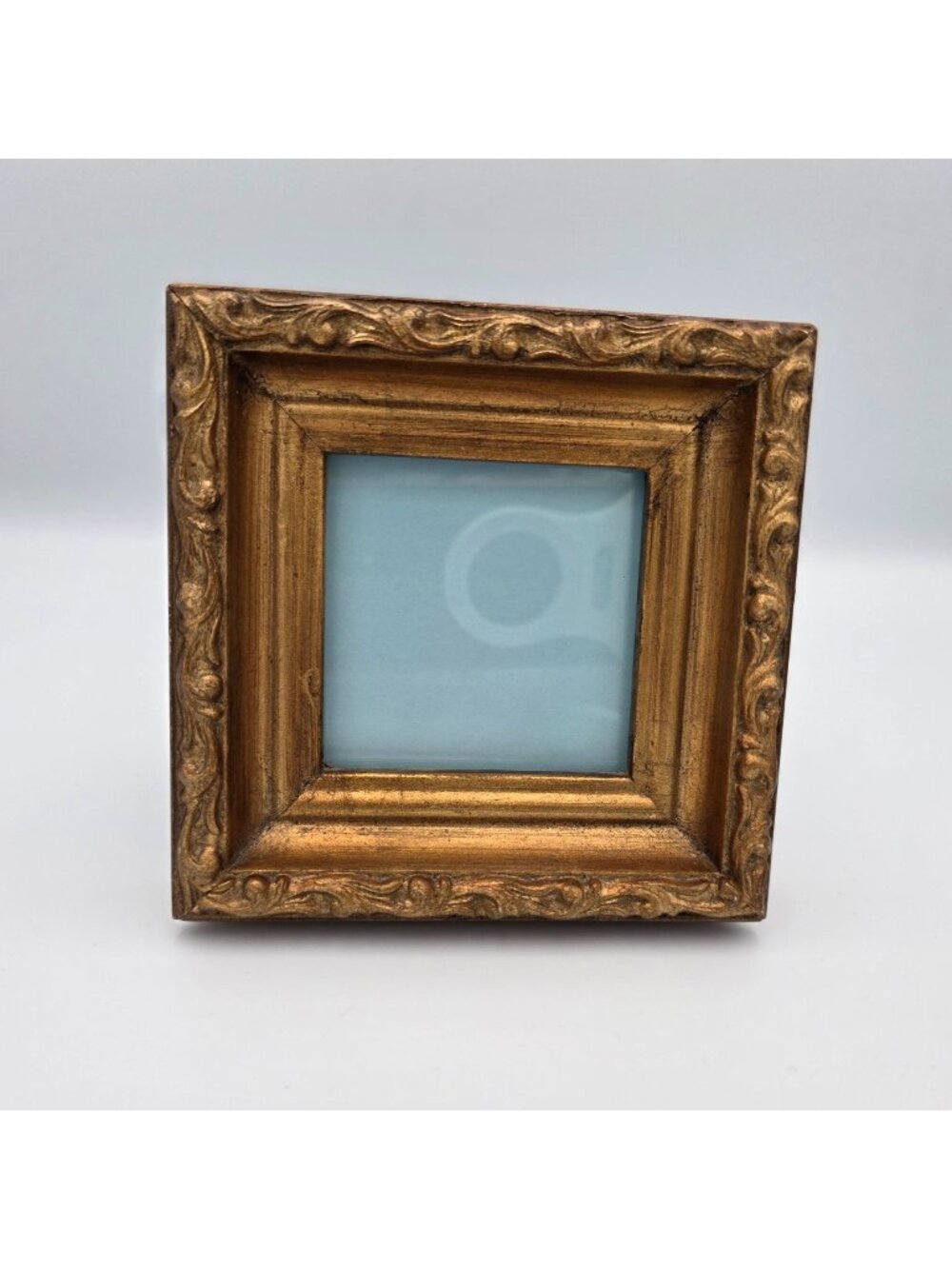 Vintage Ornate Gold Square Picture Frame With Easel Back 2.5"